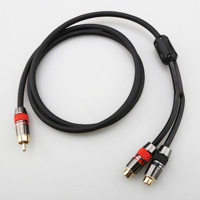 4N Sauerstofffreies Kupfer Draht HiFi Audio Cinch Kabel RCA zu 2 RCA Weiblich
