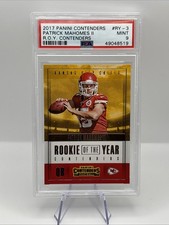 2017 Patrick Mahomes - Panini Contenders ROY - Rookie Card RC - Chiefs - PSA 9 . rookie card picture