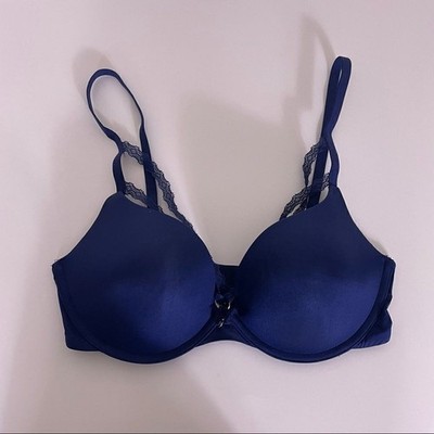 Adore Me Blue Lace Detail Strap Push Up Bra