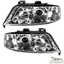 Audi A6 C5 4B Scheinwerfer SET Klarlgas Chrom H7/H1 97-01 Rechts Links Halogen