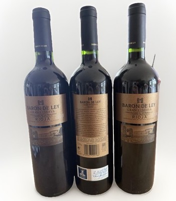 3x Baron De Ley Rioja Gran Reserva 2008 - flaschengereift im Weinklimaschrank