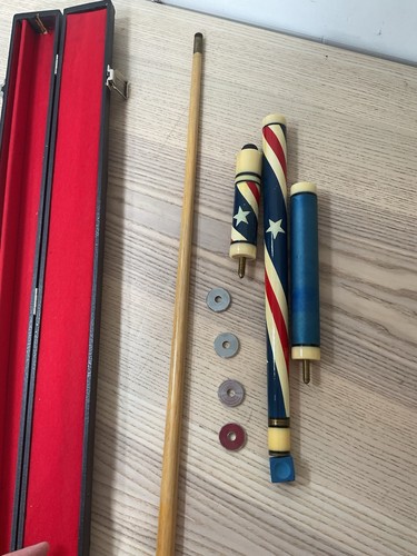 Rare VINTAGE Golden Shark Custom Crafted Pool Cue WITH CASE/ FOUR 1 ONCE SPEACER - Picture 7 of 16