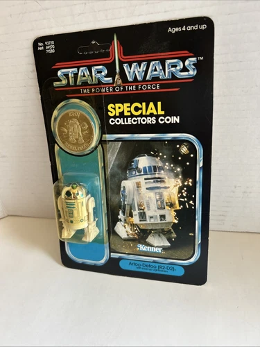 Vintage Star Wars Power Of The Force R2-D2 Coin Unpunched Kenner 1984 92 Back - Picture 20 of 24
