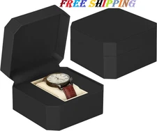 Single Watch Gift Box for Men Women, PU Leather Watch Case with Removable Soft P