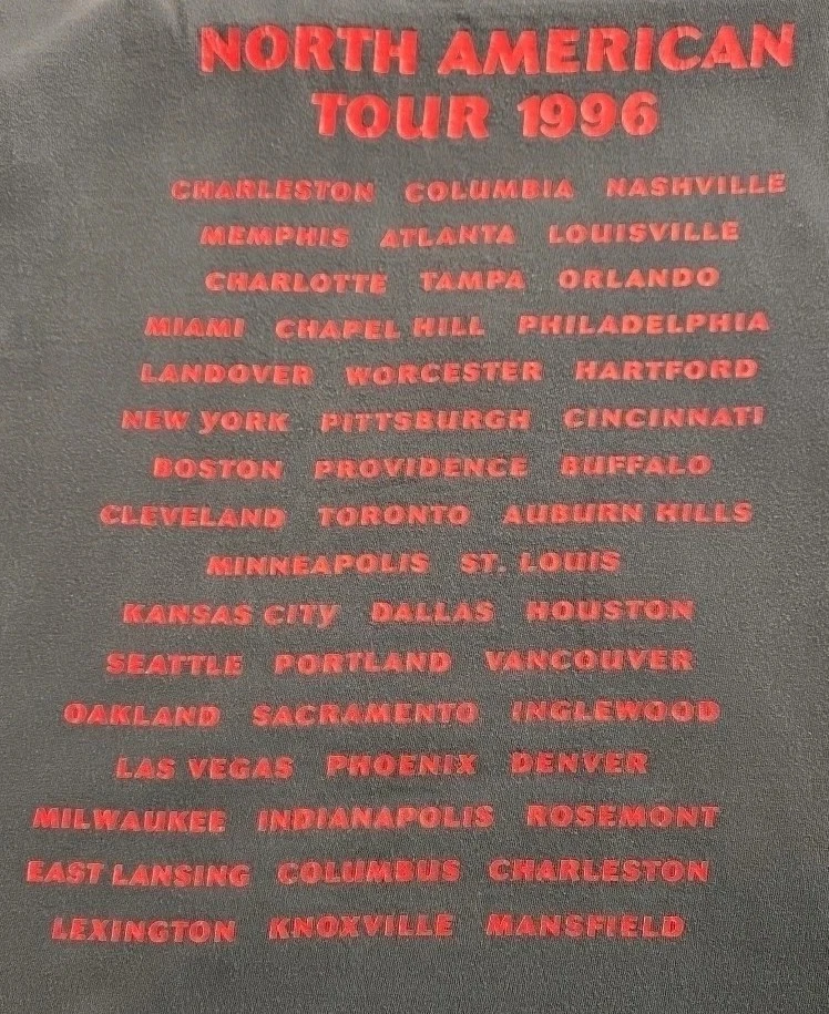 Camiseta grande vintage 1996 Bob Seger gira norteamericana envejecida puntada única Foto 2 de 4