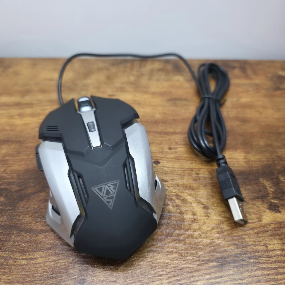 Gamedias PC Maus USB Kabelgebunden Schwarz Silber mit Seitentasten Ergonomisch Neu