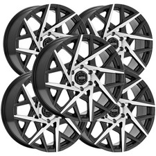 Set Of 5 Torque Tw424c Summit 20x9 6x5.5 -12mm Blackmachined Wheels Rims