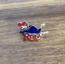 Ruby Lady Laying Down Red Hat Society Collector Metal Travel Lapel Pin