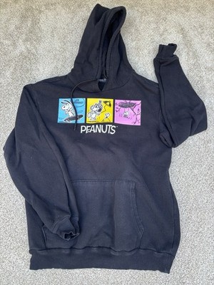 Peanuts Snoopy Woodstock Graphic Hoodie Black Size Small