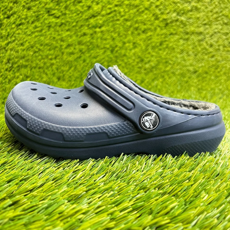 Сандалии-сабо Crocs классические с подкладкой для мальчиков размер 12C темно-синие для прогулок на открытом воздухе без шнуровки - Изображение 3 из 4