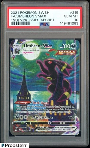 2021 Pokemon SWSH Evolving Skies Secret #215 FA Umbreon VMax PSA 10 GEM MINT