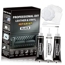 Black Leather Repair Kit Car Interior, Vinyl Repair Kit for Furniture, Sofa,