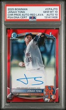 2025 BOWMAN CHROME PRSPCT AUTOS RED LAVA #CPAJTO JONAH TONG 4/5 PSA 10 AUTO 10