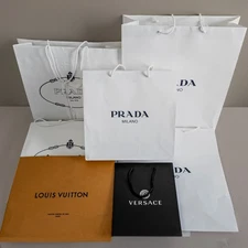 Authentic Designer Shopping Paper Bags Prada Louis Vuitton Versace
