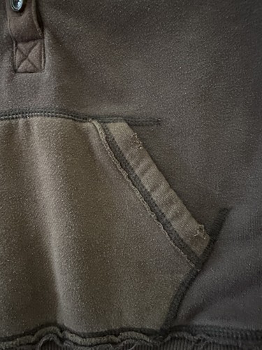 Sudadera con Capucha American Eagle Logo Bordado Marrón Envejecida Y2K Mujer XS - Imagen 4 de 8