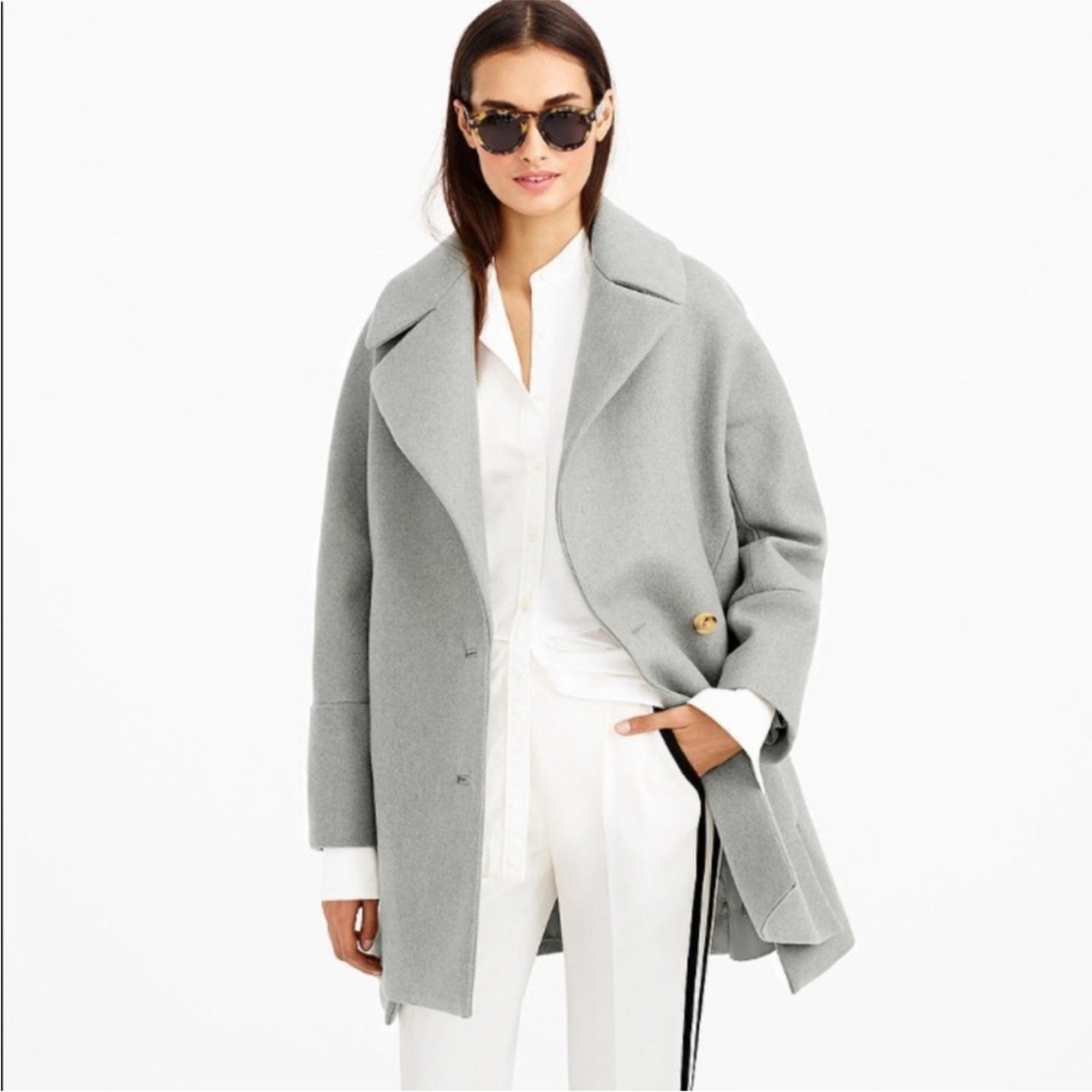 J Crew Melton Wool Swing Coat Size 8