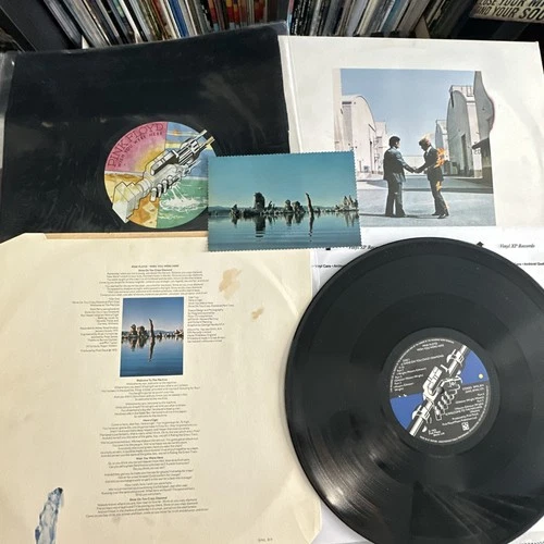 Pink Floyd Wish You Were Here 1975 1st Uk vinyl LP, A1/B3 black shrink,postcard