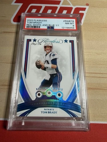 2022 Flawless - Tom Brady 1/1 Red, White, & Blue #RWBTB PSA 8