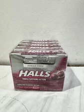 Halls Black Cherry Sugar Free Cough Drops - 180 Drops (20 sticks of 9 drops)