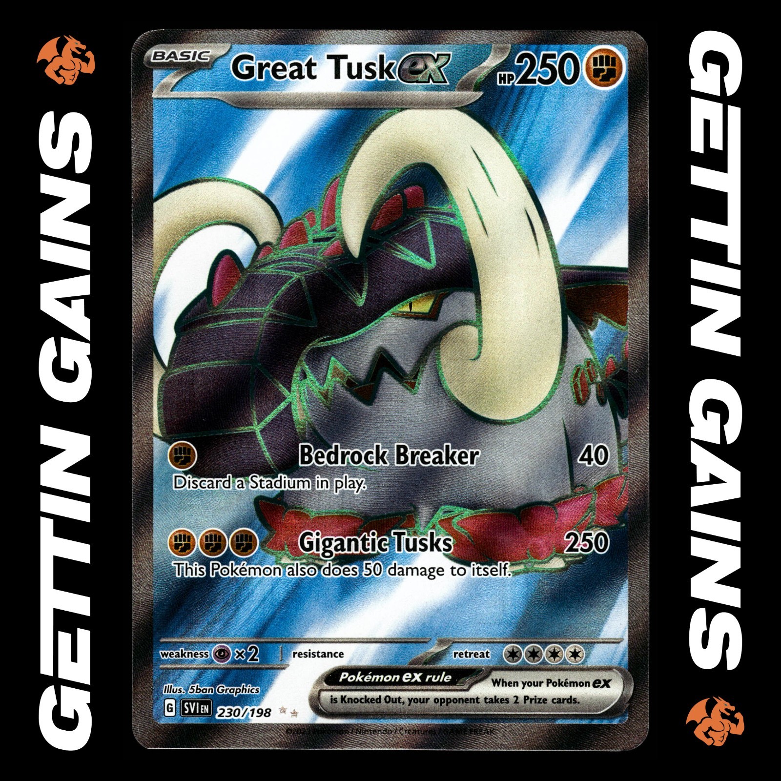 great tusk ex pokemon card value - 123/198 - Scarlet & Violet - Double Rare When Pokemon Pokemon Card Game/[SV1S] Scarlet ex]Great