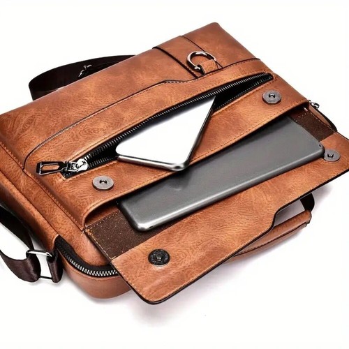 WEIXIER Schultertasche Umhängetasche Herren braun Messenger Bag Freizeit Crossbody Bag verstellbar - Bild 2 von 9