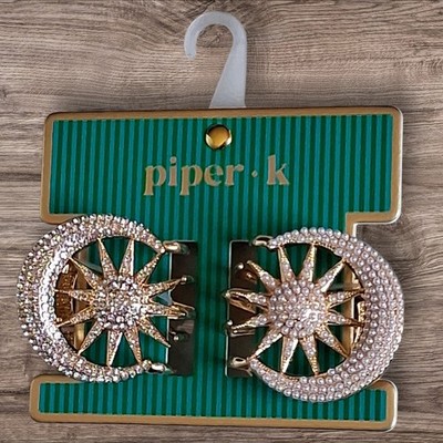 Piper K Moon and Sun Crystal And Pearl Claw Clips