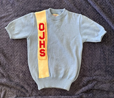 Vintage Mid Century 1960's Cheerleader Knit Sweater Top Size 34