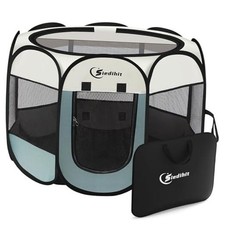 Dog Cat Playpen, Puppy Pet Playpen Indoor for Dog Crate Tent Cage Small Grey