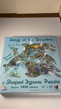 SunsOut Song of the Dolphins Shaped Jigsaw Puzzle 1000 Piece 27x39 Blue Ocean
