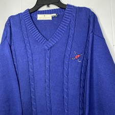 Vintage John Ashford Golf Sweater Mens 2XL Cable Knit Vintage 90s 25x29 XXL