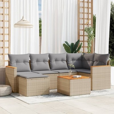 Gartenmöbel Sofa Garten Garnitur Lounge Sitzgruppe mit Kissen Poly Rattan vidaXL
