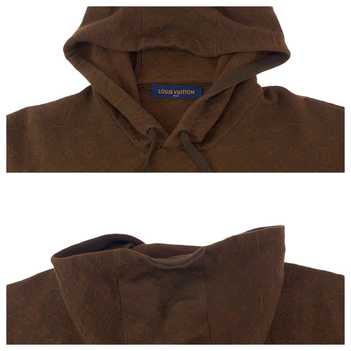 LOUIS VUITTON（LV） Felpa con cappuccio jacquard LOUIS VUITTON Monogram RM212 AU7 HLN81W lana marrone LV