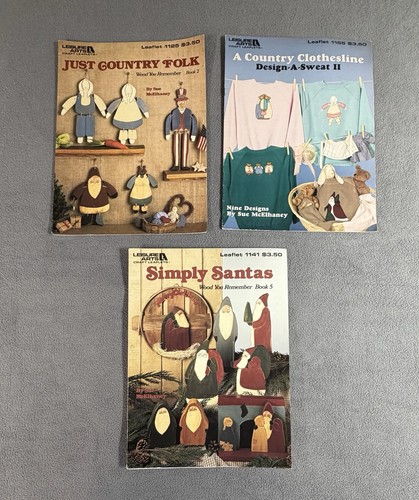 Vintage Lot of 3 Leisure Arts Craft Leaflets Tole Painting Sweatshirt Painting
