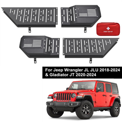 Metal Front Door Pocket Storage Box Tray for Jeep Wrangler JL JLU 4XE 2018-2026