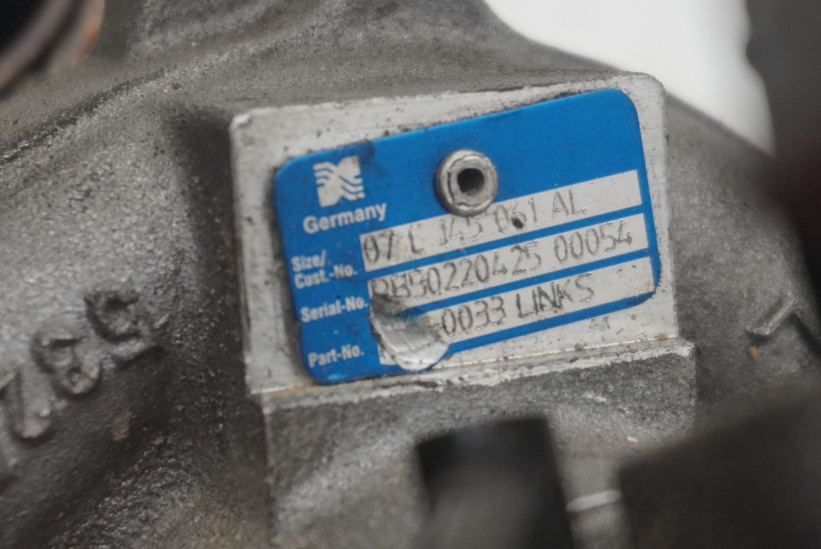 Bentley Continental GT 2003-2018 Left Turbocharger P/N 07C145061AL