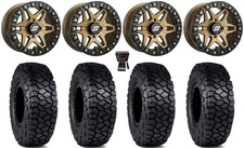 Sedona Split 6 Bdlk 14"Wheels Br +30mm 30"Intersect Tires Kawasaki Mule Pro FXT