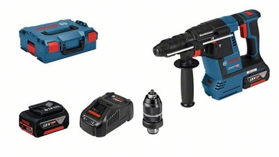 Bosch Akku-Bohrhammer mit SDS plus GBH 18V-26 F, mit 2 x 5.0 Ah Li-Ion Akku, L-B