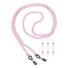Glasses Chain, 75cm Metal Eyeglasses Strap with 6 Ends for Women, Pink