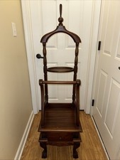 Vintage Mid Century Mens Wooden Suit Clothes Valet