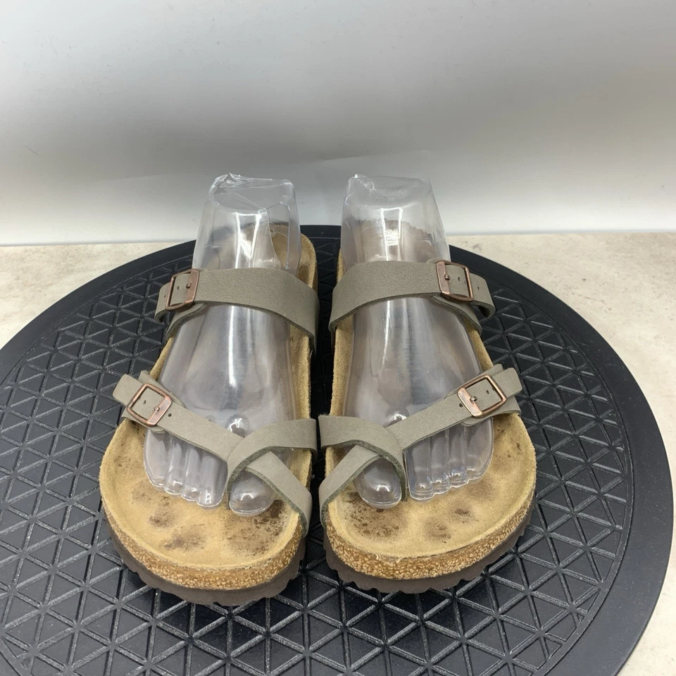 Sandalias Birkenstock Mayari Mujer 39 Talla 8 8.5 Zapatos Cuero Verde Chanclas Foto 3 de 4