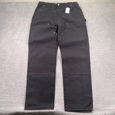 Carhartt Double Front Pants Men 38x34 Duck Canvas Loose Fit Utility Workwear B01