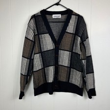 Vintage Eclectic Grandpa Patchwork Cardigan Sweater Size M Grannycore Cottage