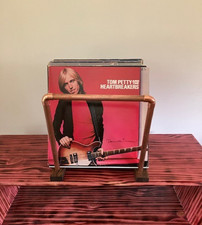 Record Album Holder. Oak and Copper, Holds approx. 50 albums