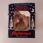 Norman Rockwell Santa Claus Glass Bulb Ornament Christmas Holiday 1980 Vintage
