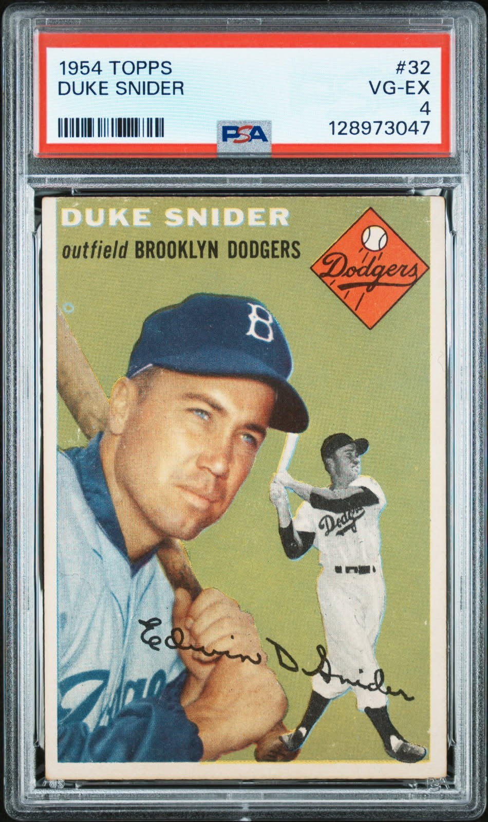 1954 Topps #32 Duke Snider HOF  PSA 4 FRESH SLAB FREE SHIPPING