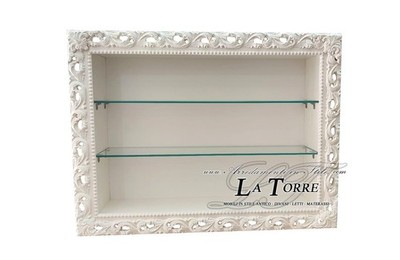 Klassische Wand Hängevitrine Barock Stil Lochrahmen Box TV Tür 