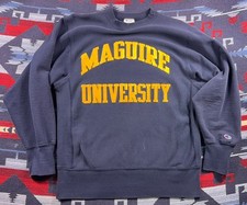 Vintage 90s Maguire University Reverse Weave Sweatshirt Crewneck USA Made Sz XL