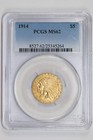 1914 $5 Gold Indian Half Eagle Pcgs Ms62