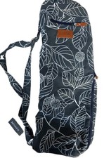 ELENTURE Yoga Mat Bag Black/White Leaf Print Zip Adjustable Shoulder Strap
