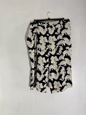 Nine West Women’s 3X Wide Leg Floral Print Pants | Black White Pattern | NWT